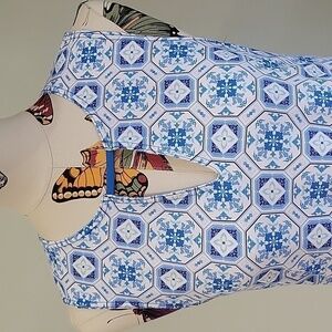 Aqua 💦 et SOL 🌞 blue sleeveless swim dress. Bathing suit cover-up. Small.